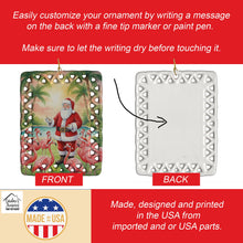 Load image into Gallery viewer, Santa Claus with Flamingos Christmas Porcelain Ornament