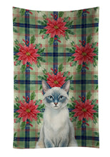 Load image into Gallery viewer, Blue Point Cat with Poinsettias Kitchen Towel