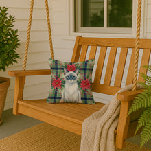 Load image into Gallery viewer, Blue Point Cat with Poinsettias Throw Pillow