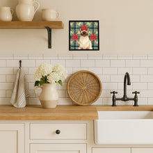 Load image into Gallery viewer, Chocolate Point Cat with Poinsettias Framed Metal Print