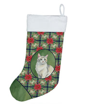 Load image into Gallery viewer, Dilute Calico Cat with Poinsettias Holiday Stocking