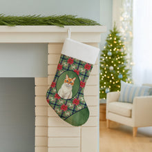 Load image into Gallery viewer, Flame Point Cat with Poinsettias Holiday Stocking