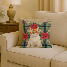 Load image into Gallery viewer, Flame Point Cat with Poinsettias Throw Pillow