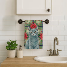 Load image into Gallery viewer, Solid Gray Cat with Poinsettias Kitchen Towel