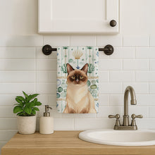Load image into Gallery viewer, Chocolate Point Cat Coastal Sea Glass Kitchen Towel