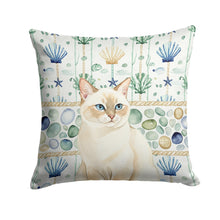 Load image into Gallery viewer, Cream Point Cat Coastal Sea Glass Throw Pillow