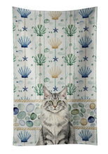 Load image into Gallery viewer, MaineCoon Silver Tabby Cat Coastal Sea Glass Kitchen Towel