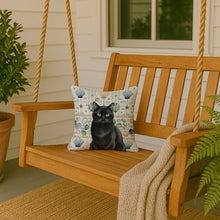 Load image into Gallery viewer, Persian Black Cat Coastal Sea Glass Throw Pillow
