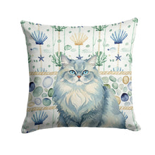 Load image into Gallery viewer, Persian Blue Cat Coastal Sea Glass Throw Pillow