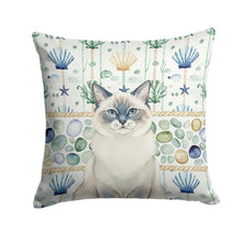 Load image into Gallery viewer, Ragdoll Blue Point Cat Coastal Sea Glass Throw Pillow