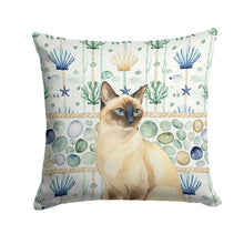 Load image into Gallery viewer, Seal Point Cat Coastal Sea Glass Throw Pillow
