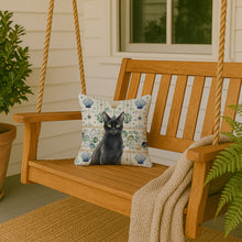Load image into Gallery viewer, Solid Black Cat Coastal Sea Glass Throw Pillow