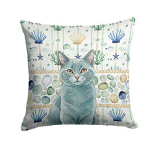 Load image into Gallery viewer, Solid Gray Cat Coastal Sea Glass Throw Pillow
