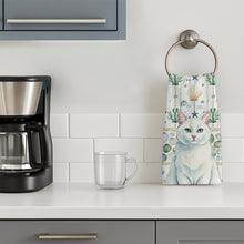 Load image into Gallery viewer, Solid White Cat Coastal Sea Glass Kitchen Towel