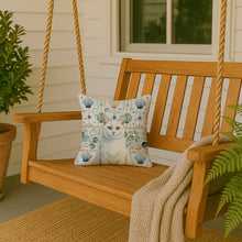 Load image into Gallery viewer, Solid White Cat Coastal Sea Glass Throw Pillow