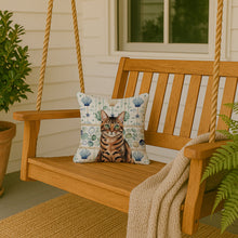 Load image into Gallery viewer, Spotted Tabby Brown Cat Coastal Sea Glass Throw Pillow