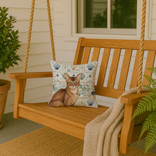 Load image into Gallery viewer, Ticked Tabby Brown Cat Coastal Sea Glass Throw Pillow