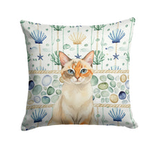 Load image into Gallery viewer, Tortie Point  Cat Coastal Sea Glass Throw Pillow