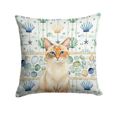 Load image into Gallery viewer, Tortie Point  Cat Coastal Sea Glass Throw Pillow