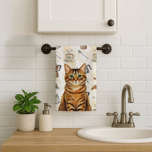 Load image into Gallery viewer, Classic Tabby Brown Cat Coffee Time Kitchen Towel