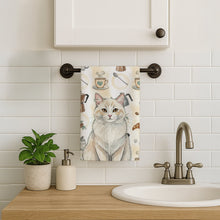 Load image into Gallery viewer, Cream and White Cat Coffee Time Kitchen Towel