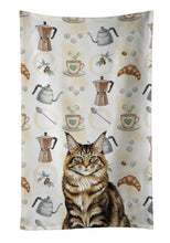 Load image into Gallery viewer, MaineCoon Brown Tabby Cat Coffee Time Kitchen Towel