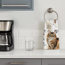 Load image into Gallery viewer, Norwegian Forest Cat Brown Tabby Cat Coffee Time Kitchen Towel