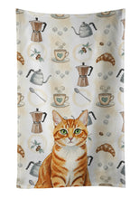 Load image into Gallery viewer, Orange Mackerel Tabby Cat Coffee Time Kitchen Towel