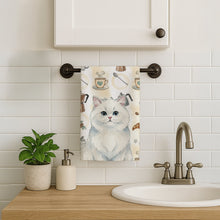 Load image into Gallery viewer, Persian White Cat Coffee Time Kitchen Towel
