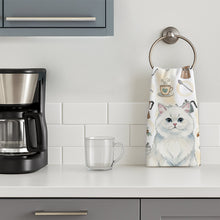 Load image into Gallery viewer, Persian White Cat Coffee Time Kitchen Towel