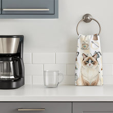 Load image into Gallery viewer, Ragdoll Bicolor Cat Coffee Time Kitchen Towel