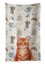 Load image into Gallery viewer, Solid Red Ginger Cat Coffee Time Kitchen Towel