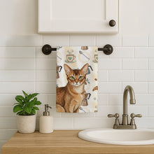 Load image into Gallery viewer, Ticked Tabby Brown Cat Coffee Time Kitchen Towel