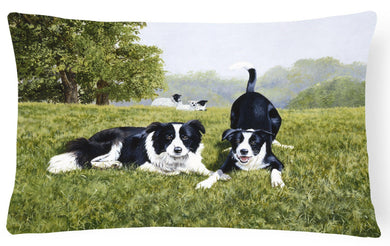 Let's Play Border Collie Fabric Decorative Pillow FRF0014PW1216