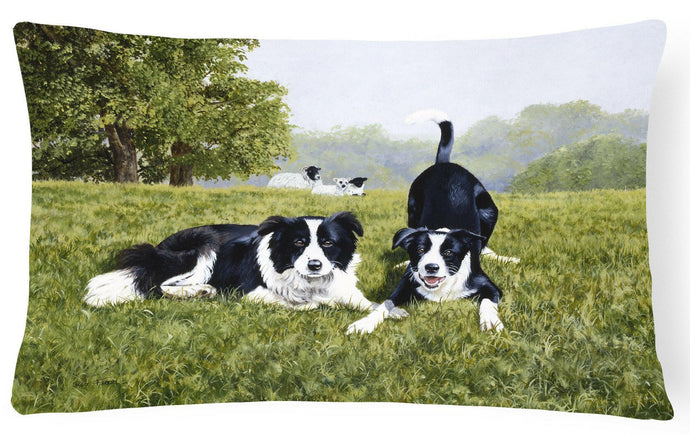 Let's Play Border Collie Fabric Decorative Pillow FRF0014PW1216