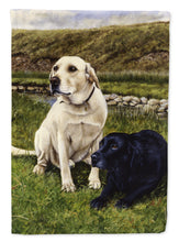 Load image into Gallery viewer, Yellow and Black Labradors Flag Canvas House Size FRF0018CHF