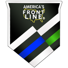 Load image into Gallery viewer, BL2-005B America's Front Line Lapel Pin Support Police Military Veteran Border Patrol First Responders