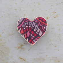 Load image into Gallery viewer, Fabric-Faced Wooden Hearts