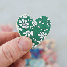 Load image into Gallery viewer, Fabric-Faced Wooden Hearts