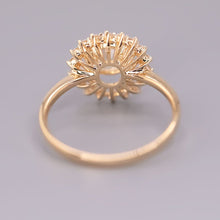 Load image into Gallery viewer, The Sunshine - Faceted Fire Opal Halo Diamond Engagement Ring 18K Gold