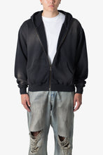 Load image into Gallery viewer, Faded Basic Zip Up Hoodie - Washed Black