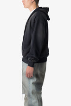 Load image into Gallery viewer, Faded Basic Zip Up Hoodie - Washed Black