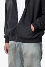 Load image into Gallery viewer, Faded Basic Zip Up Hoodie - Washed Black