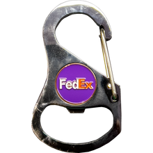 Load image into Gallery viewer, Fedex Truck Driver keys Carabiner Keychain with 4 carabiner clips vest clip and bottle opener function