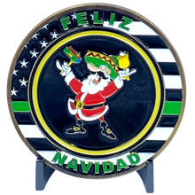 Load image into Gallery viewer, EL3-001 CBP Border Patrol Agent BPA Feliz Navidad Christmas Cactus Challenge Coin