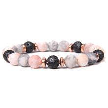 Load image into Gallery viewer, Pink Zebra Jasper Lava Stone Copper Triple Strength Bracelet