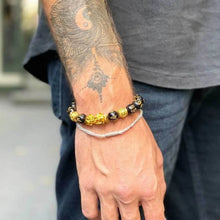 Load image into Gallery viewer, Natural Obsidian Pixiu Wealth &amp; Luck Engraved Bracelet