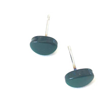 Load image into Gallery viewer, Forest Green Small Oval Stud Lucite Earrings