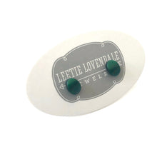 Load image into Gallery viewer, Forest Green Small Oval Stud Lucite Earrings