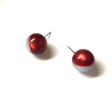 Load image into Gallery viewer, Grey and Red Harlequin Moonglow Small Ball Stud Earrings